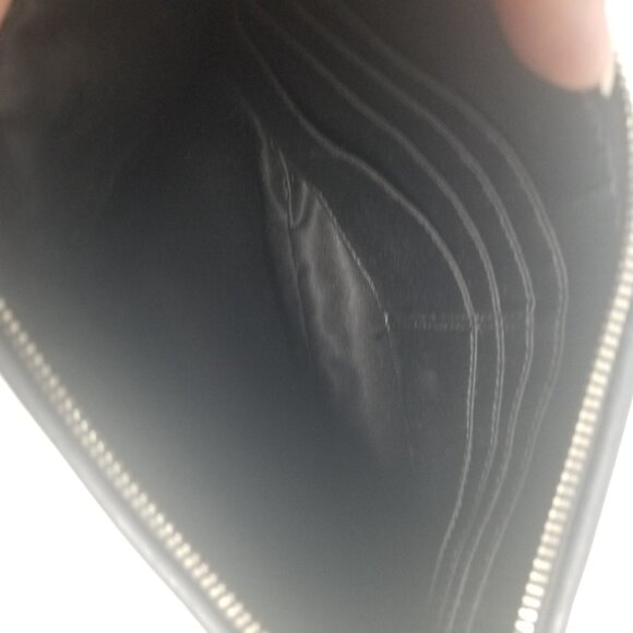 Coach Colette  Women's Smooth Leather Large Zip Top Black Wristlet - Picture 5 of 8